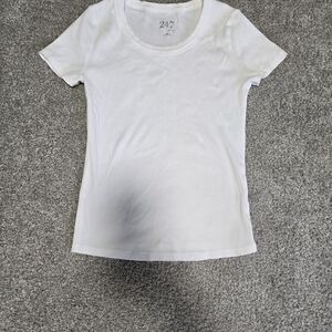 Maurices 24/7 Women's White Short Sleeve Tee